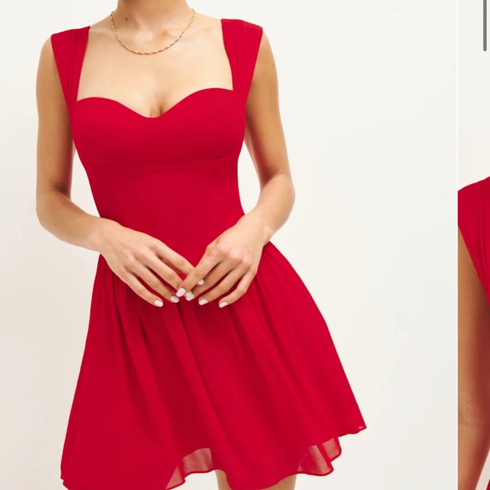NWT Reformation Taiga Dress Red - Size 10
